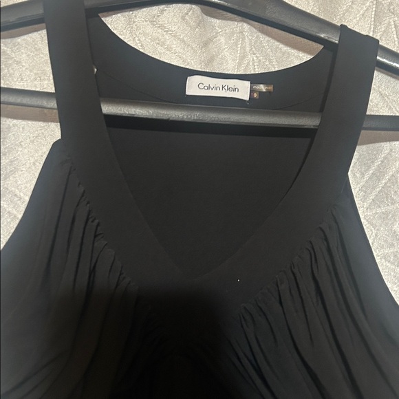 Calvin Klein Elegant Black V-Neck Dress - Picture 2 of 5